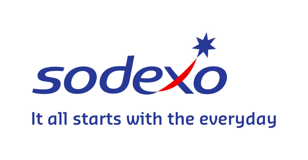 sodexo-Logo mit dem Satz: It all starts with the everyday
